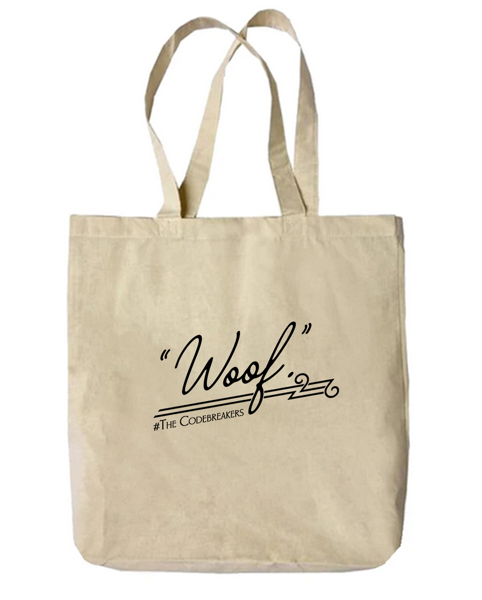 “Woof” Tote Bag | Roseanna M. White