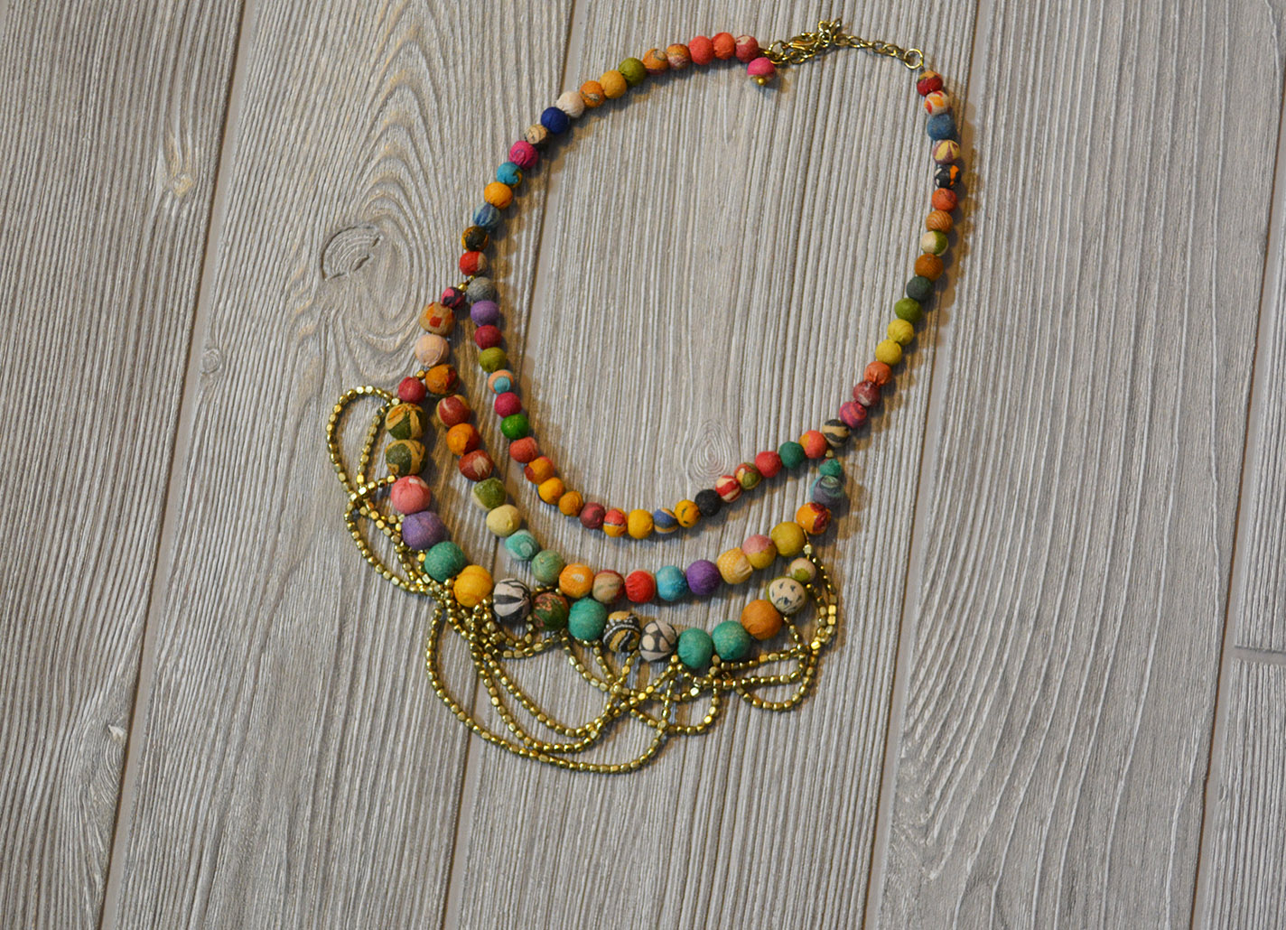 Kantha bead clearance necklace